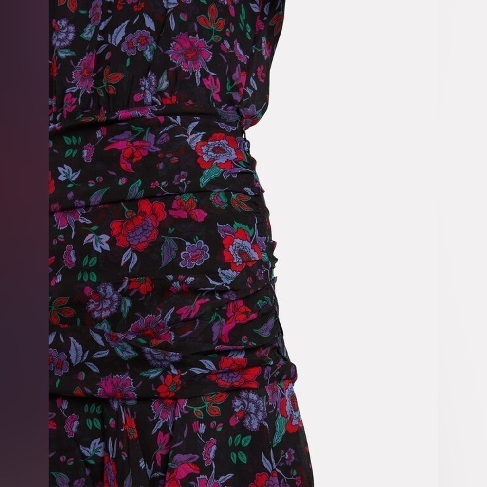 VERONICA BEARD Robin floral ruffle crepe mini dress 0 NWT - Picture 5 of 9